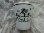 Klein lepelvaasje met kinderen, paraplu's, appelboom, Antiek en Kunst, Curiosa en Brocante, Ophalen of Verzenden