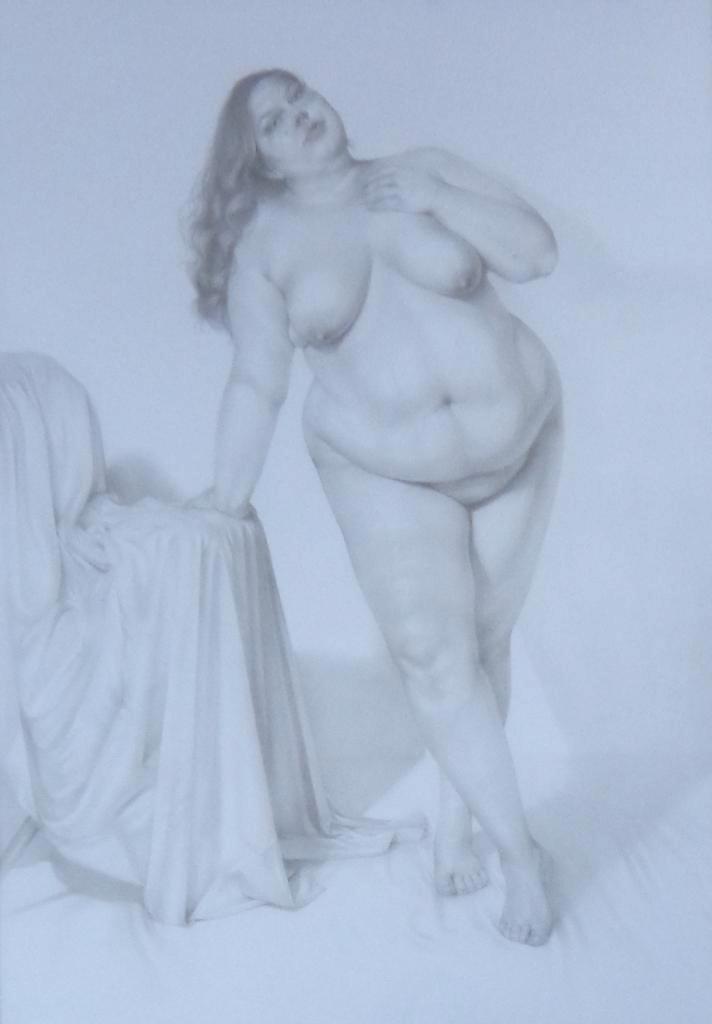 EMMA HUTCHINSON / NAAKTE VROUW / ORIGINEEL / 10x479cm KADER, Antiek en Kunst, Kunst | Schilderijen | Modern, Ophalen