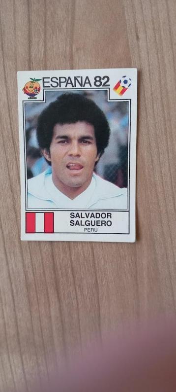 Panini WK Spanje 82 Sticker Salvador Salguero.Zwarte rug beschikbaar voor biedingen