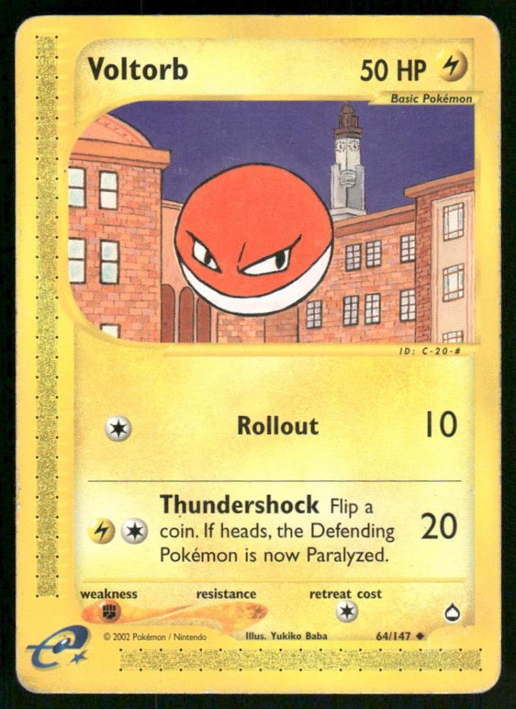 Voltorb 64/147 - Aquapolis, Hobby en Vrije tijd, Verzamelkaartspellen | Pokémon, Gebruikt, Verzenden