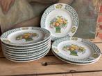11 assiettes plates corbeille fruits fleurs Leonardo, Maison & Meubles, Cuisine | Vaisselle, Enlèvement, Assiettes(s)