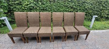 6 rieten stoelen living beschikbaar voor biedingen