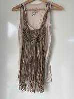 Top met frangels ( Xs), Kleding | Dames, Topjes, Ophalen of Verzenden, Gedragen, Maat 34 (XS) of kleiner, Beige