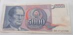 Bankbiljet van Joegoslavië - 5000 dinara 1985, Ophalen of Verzenden, Joegoslavië, Los biljet