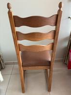 Houten stoelen met lederen zitvlak, Ophalen, Bruin, Klassiek, Hout