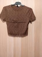 T-shirt brun, Kleding | Dames, T-shirts, H&M, Bruin, Zo goed als nieuw, Maat 36 (S)