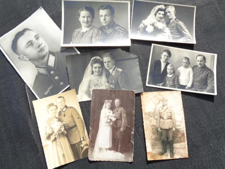 WO 2 soldaten , studio fotografie in postkaart formaat, Verzamelen, Militaria | Tweede Wereldoorlog, Landmacht, Foto of Poster