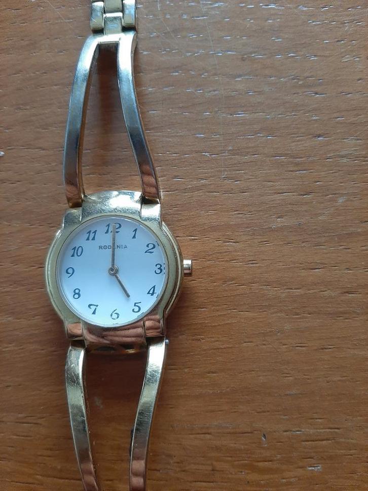 Rodania dameshorloge goudkleurig klassiek, Handtassen en Accessoires, Overige Accessoires, Gebruikt, Ophalen of Verzenden