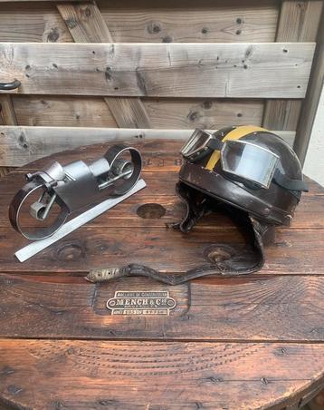 Vintage Geno (Paris) motorhelm & bril beschikbaar voor biedingen