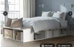 Bed (140x200) + kast + matras + beddengoed Ikea Platsa, Queen size, 140 cm, Enlèvement, Utilisé