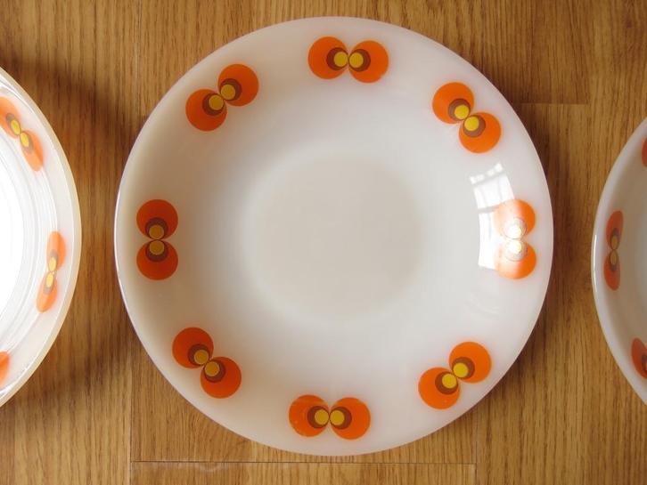 vintage Schott Mainz 3 assiettes profondes œil de paon Jena, Huis en Inrichting, Keuken | Servies, Zo goed als nieuw, Bord(en)