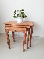 set 3 bijzettafeltjes, Huis en Inrichting, Louis XIV, 55 tot 75 cm, Zo goed als nieuw, Rechthoekig