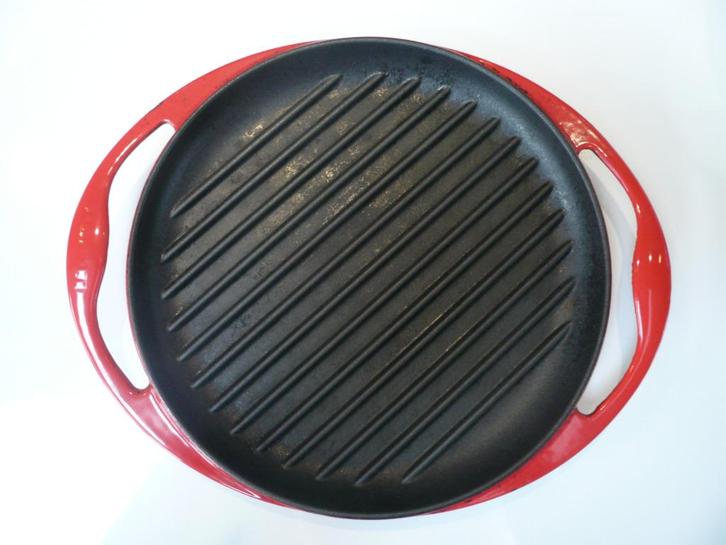 ronde grillplaat Le Creuset, Huis en Inrichting, Keuken | Potten en Pannen, Gebruikt, Gietijzer, Ophalen