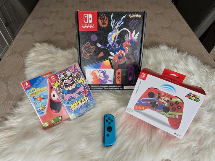 Switch oled Pokémon scarlet & violet editie, Games en Spelcomputers, Spelcomputers | Nintendo Switch, Zo goed als nieuw, Switch OLED