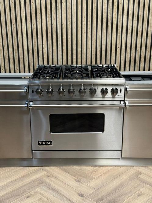 Prachtig Luxe Viking 91cm Fornuis Inox + Gas + Elektr. Oven, Elektronische apparatuur, Fornuizen, Gas, Grill, Ophalen of Verzenden