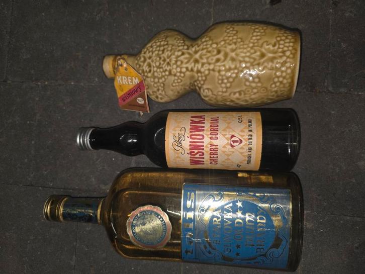 Vintage likeuren en brandy – 3 stuks – Oost-Europa jaren ’70, Verzamelen, Wijnen, Ophalen