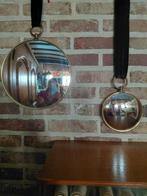 Vintage bolle, convex  of gekromde spiegels met messing, Ophalen of Verzenden