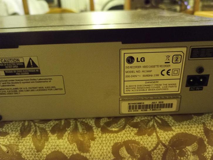 LG combo VCR DVD recorder RC388P, Audio, Tv en Foto, Videospelers, Zo goed als nieuw, Overige typen, Ophalen