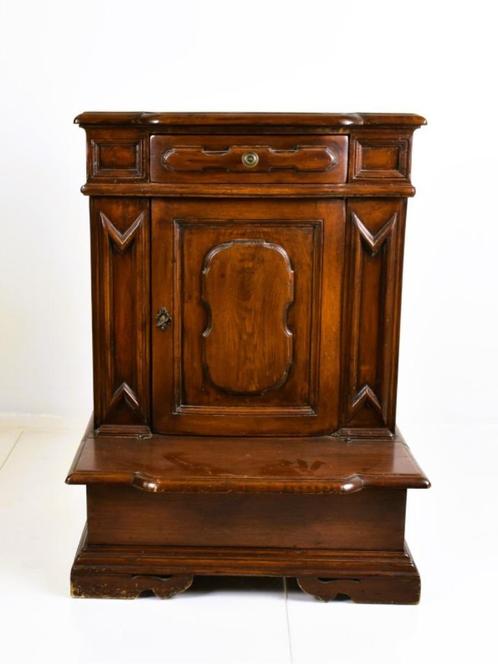 Antieke eikenkast met knielbank, lade en kast (circa 1880), Antiek en Kunst, Antiek | Meubels | Kasten, Ophalen