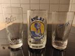 Set van 3 glazen van Brouwerij Atlas uit Brussel, Verzamelen, Glas en Drinkglazen, Ophalen, Gebruikt, Bierglas