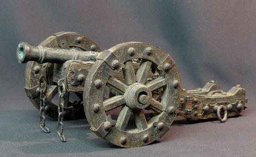 rare Maquette ancienne canon miniature 35cm bronze affût, Antiek en Kunst, Antiek | Brons en Koper, Brons, Verzenden