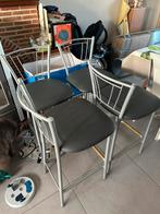 4 Anthraciet grijze barstoelen, 4 krukken, Ophalen, Zo goed als nieuw