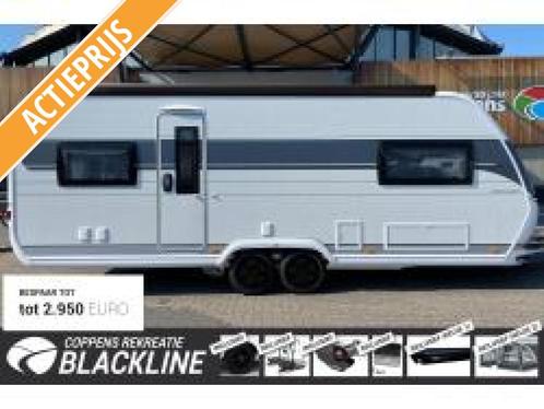 Hobby Prestige 620 CL 2023 BLACKLINE!, Caravans en Kamperen, Caravans, Bedrijf, tot en met 4, 1500 - 2000 kg, Rondzit, Hobby, 2 aparte bedden