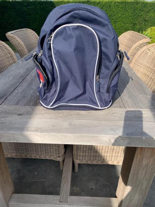 Patrick Girona Rugzak - Marine / Wit, Handtassen en Accessoires, Tassen | Schooltassen, Zo goed als nieuw, Wit, Ophalen of Verzenden