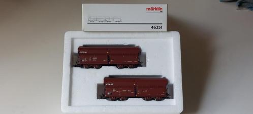 CFL MARKLIN SET MET 2 HOPPERS HO*AC NR. 46251, Hobby en Vrije tijd, Modeltreinen | H0, Zo goed als nieuw, Wagon, Wisselstroom