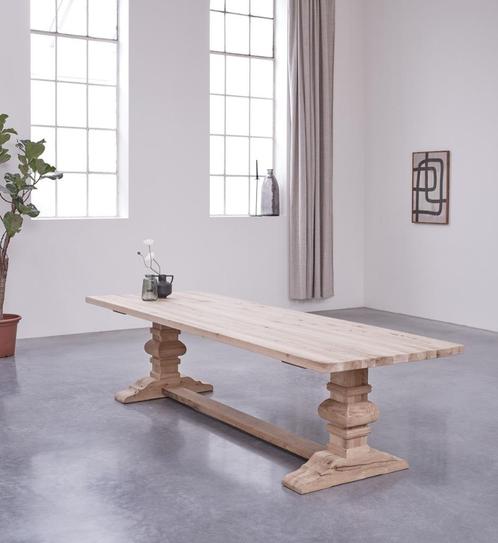 Tafel, Kloostertafel, Oud eiken tafel, Keukentafel, Eiken, Huis en Inrichting, Complete eetkamers, Nieuw, Ophalen of Verzenden
