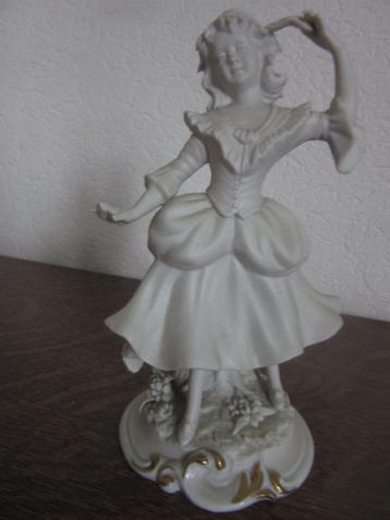 Statue en porcelaine de Forlin, Capodimonte « Fille au masqu