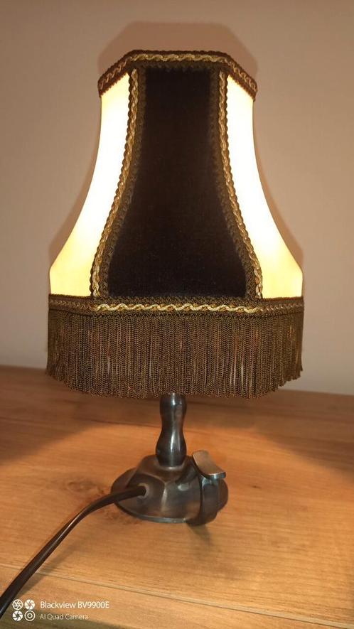 60's nachtlamp velours varkensblaas, Huis en Inrichting, Lampen | Tafellampen, Zo goed als nieuw, Ophalen