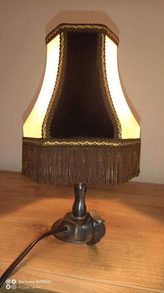 60's nachtlamp velours varkensblaas, Huis en Inrichting, Lampen | Tafellampen, Zo goed als nieuw, Ophalen