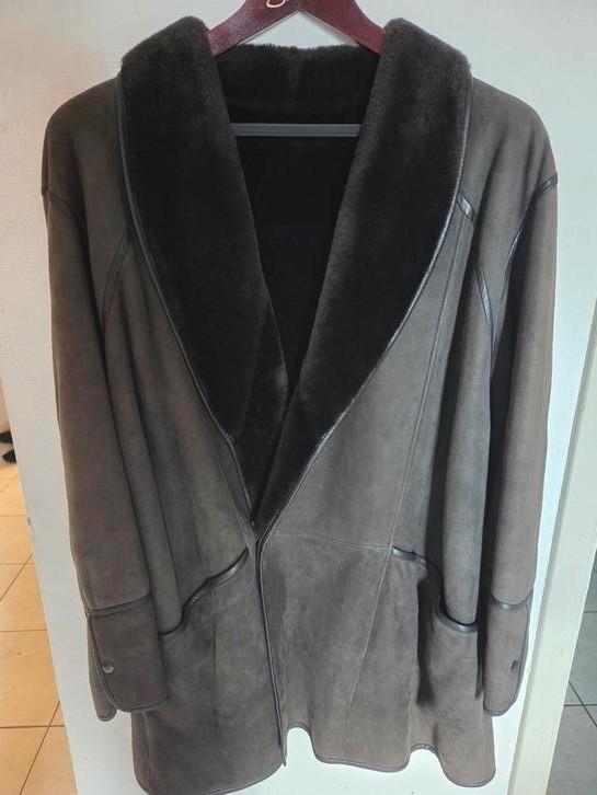 Vintage Antoine Paris Shearling overjas 56., Kleding | Heren, Jassen | Winter, Zo goed als nieuw, Maat 56/58 (XL), Grijs, Ophalen of Verzenden