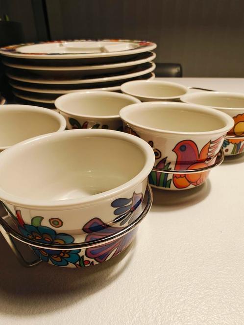 Villeroy & Boch - Acapulco - fondue + soufflé + houder, Huis en Inrichting, Keuken | Servies, Gebruikt, Bord(en), Ophalen