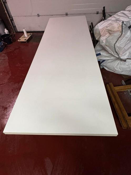 Stevig wit werkblad / tafelblad – 250 x 81 cm, Huis en Inrichting, Tafelonderdelen, Zo goed als nieuw, Tafelblad, Ophalen