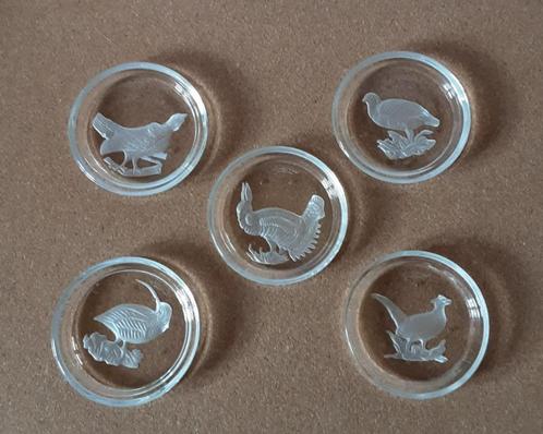 5 Val St. Lambert Kristallen glas onderzetters, Antiek en Kunst, Antiek | Glaswerk en Kristal, Ophalen of Verzenden