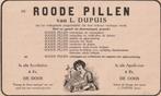 oude reclame knipsel jaren '30 : de Roode pillen van Dupuis, Knipsel(s), Ophalen of Verzenden, 1920 tot 1940