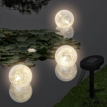 Tuinlamp - set 3 st. Vijververlichting Drijvende Bollen Led