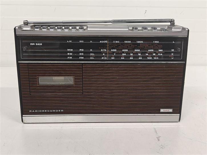A6663. Vintage radio cassette recorder, RR 522 Philips, Audio, Tv en Foto, Radio's, Gebruikt, Radio, Ophalen of Verzenden