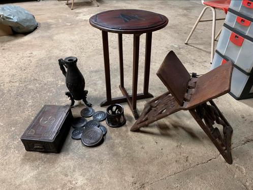 Lot Afrikaanse tafeltje krantenrek doos onderleggers, Antiek en Kunst, Kunst | Niet-Westerse kunst, Ophalen of Verzenden