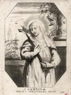 devotieprentje 18de e perkament S.Candida (C.Galle), Verzamelen, Ophalen of Verzenden