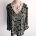 Noemie & CO trendy bloesje groen met zwarte dots mt L tot Xl, Kleding | Dames, Ophalen of Verzenden, Zo goed als nieuw, Groen