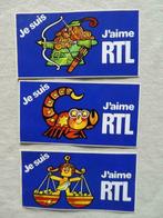 Lot de 3 autocollants publicitaires vintages RTL, Enlèvement ou Envoi