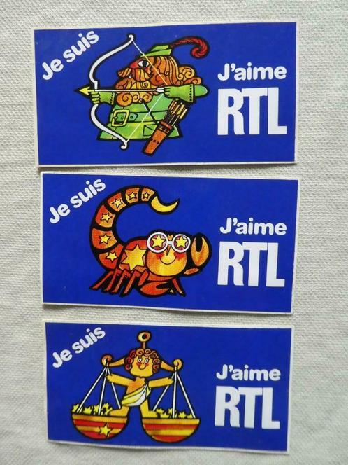 Lot de 3 autocollants publicitaires vintages RTL, Collections, Marques & Objets publicitaires, Enlèvement ou Envoi