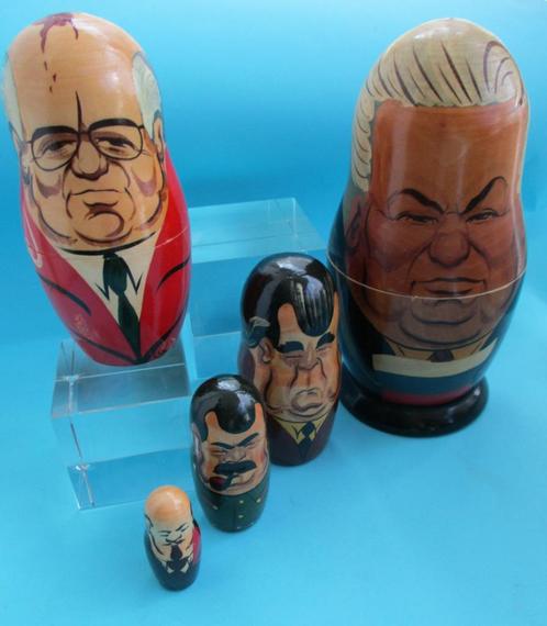 M-1:Rusische Poppen-Matryoshka/Matpëwka-Handmade Beschilderd, Antiek en Kunst, Curiosa en Brocante, Verzenden