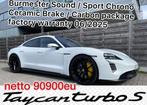 Taycan Turbo S 761pk * Carbon* Porsche Garantie * BTW21%, Auto's, Porsche, Automaat, 4 deurs, Wit, Leder