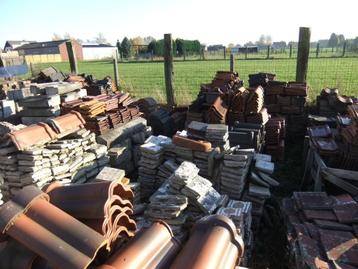 Verschillende soorten oude pannen, vorsten, kantpannen, Doe-het-zelf en Bouw, Dakpannen en Dakbedekking, Ophalen, Gebruikt, Dakpannen