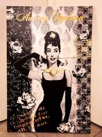 Audrey Hepburn op canvas- maat: 60 x 40 cm, Maison & Meubles, Photo ou Poster, Comme neuf, Moins de 50 cm, Enlèvement