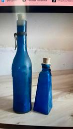 Decoratieve fles blauw 2x, Huis en Inrichting, Ophalen